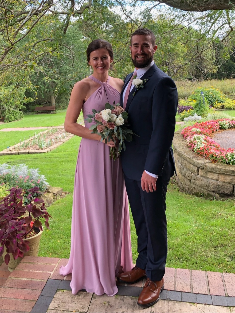 Mori Lee Dusty Pink Halter Chiffon Maxi Dress